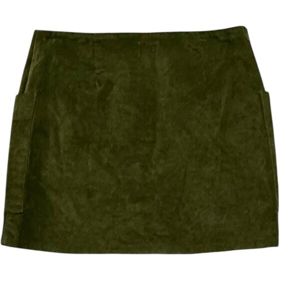 Urban Outfitters BDG Green Kendri Uncut Corduroy Button Fly Mini Skirt Medium - Picture 3 of 5